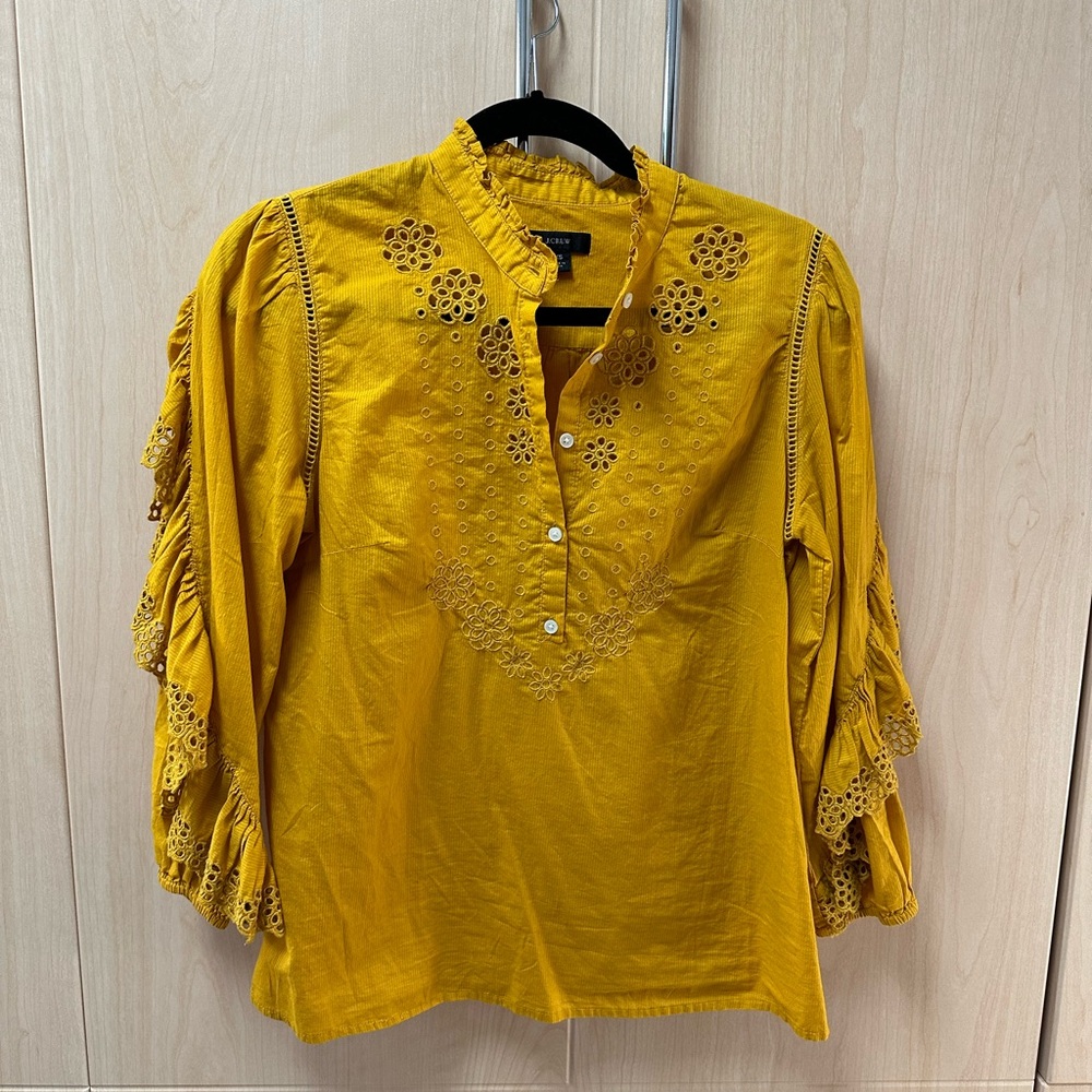 J. Crew popover blouse with sleeve detail